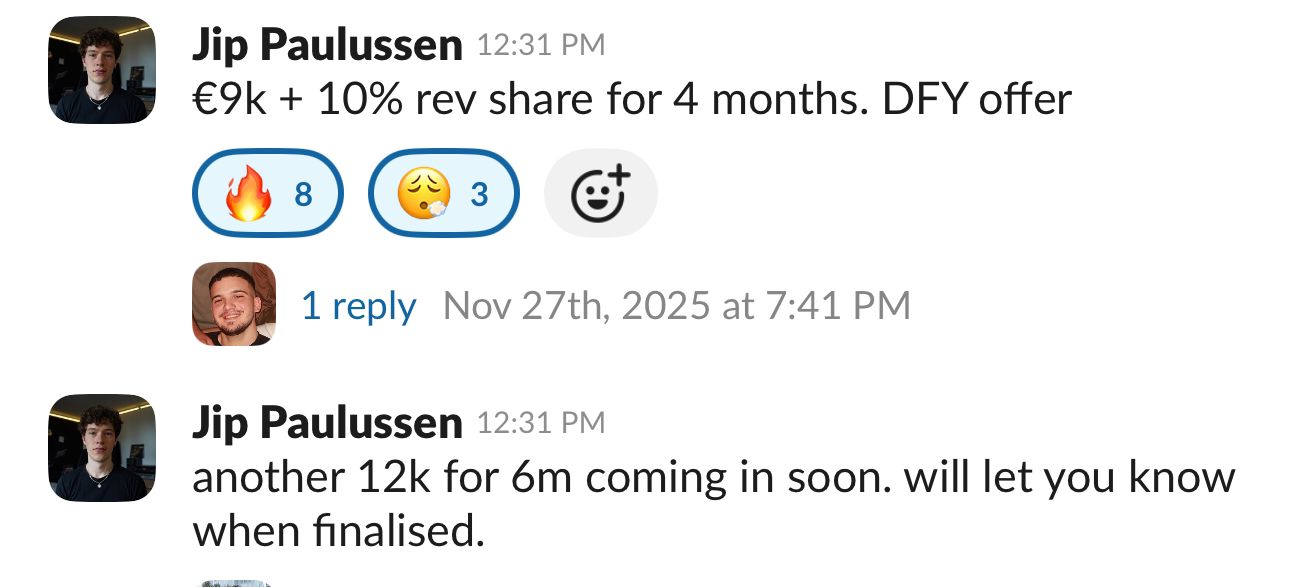 Jip Paulussen - 9k EUR + 10% rev share for 4 months