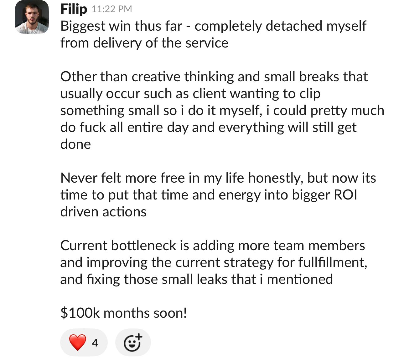 Filip - Biggest win thus far, $100k months soon